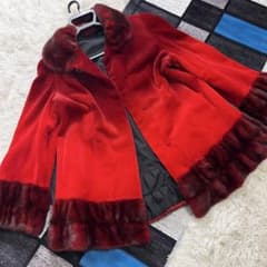 レア 総丈80 銀サガ ミンク MINK コート リアルファー 本毛皮レッド レア 総丈80 銀サガ ミンク MINK コート リアルファー 本毛皮レッド