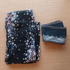 黒地 桜柄 浴衣 帯セットのサムネイル