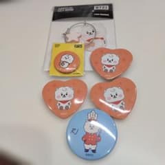 BT21 RJ Acrylic Keyring and Pin Badge Set