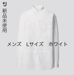 【L】ユニクロ プラスj スーピマコットンオーバーサイズシャツ ホワイトのサムネイル