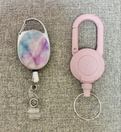 リール付き　キーホルダー　キーリング　2個セットのサムネイル