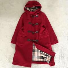 ✨希少✨ バーバリー ダッフルコート ノバチェック 本革 赤 150 - メルカリ