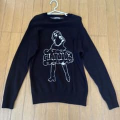 HYSTERIC GLAMOUR ガールプリント クルーネックニット ブラックのサムネイル