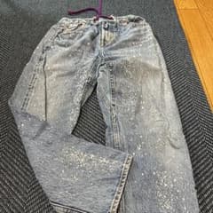 ペイント加工 デニムパンツ ウエストゴム デニムアンドダンガリーのサムネイル