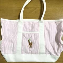 Thumbnail of Ralph Lauren ピンクストライプトートバッグ
