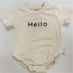 出産 ロンパース 韓国子供服 ベージュ Hello  半袖 ZARA babyのサムネイル