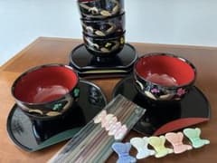 桂由美　お椀　お盆　箸置き　箸　5個セットのサムネイル