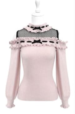 ハニーミュウ ドットチュール肩あきフリルトップス - メルカリ