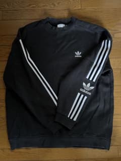 adidas　アディダスオリジナルス　トレーナー　スリーストライプクルー　黒のサムネイル