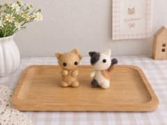 羊毛フェルト マスコット ねこ兄弟 (2点セット)のサムネイル