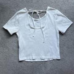 バックリボン 半袖 Tシャツ ホワイト　GUのサムネイル