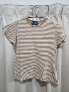 Ralph Lauren ボーダーTシャツ ワンポイント Y2K 短丈 ピタTのサムネイル