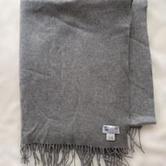 JOHNSTONSカシミアストール　グレー美品のサムネイル