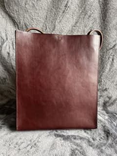 美品○bauleatherバウレザーシカクショルダーバッグ四角スクエアバッグ 