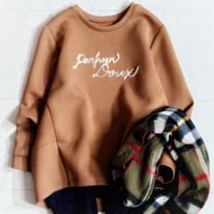 美品【大きいサイズ13+】レリアン Leilian ダンボールニット キャメル