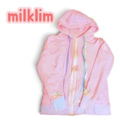 milklim パーカー パステル ゆめかわ ファンシー 原宿系 古着 ピンクのサムネイル