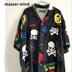master mind マスター マインド　スカル シルク 100% シャツ