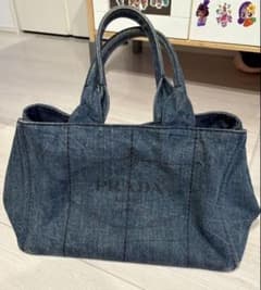 PRADA ダークブルーデニム トートバッグのサムネイル