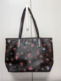 COACH トートバッグ 花柄 ダークブラウン　中古品のサムネイル