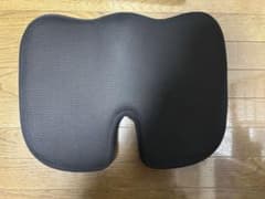 低反発クッション2点セット（腰当て＋座布団） ブラックのサムネイル
