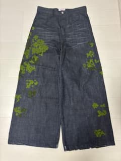 Feinicko 刺繍デザイン リジットデニム 苔のサムネイル