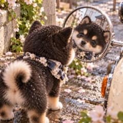 1125　犬柄　パネル生地　もうひとりのわんこ　いのみパネル生地のサムネイル
