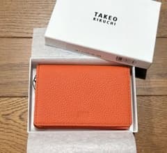 タケオキクチ ソフトシュリンクレザー名刺入れ オレンジのサムネイル
