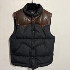 RRLダブルアールエル レザー切り替えダウンベストs - メルカリ