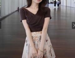 ドレープカシュクールトップス　ブラウンのサムネイル