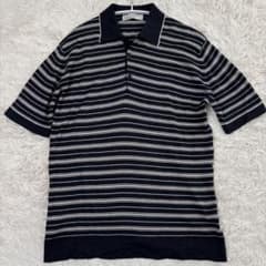 【美品】ジョンスメドレー シーアイランドコットン ニットポロシャツ M JOHN SMEDLEY（ジョンスメドレー） ニットポロシャツ ADRIAN シー