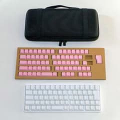 HHKB Professional HYBRID Snow Keycaps & Cherry Blossom Keycaps & Case