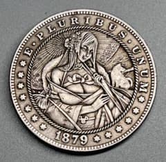 1879年 アメリカ古銭 イーグル 大型コイン モルガン セクシー - メルカリ