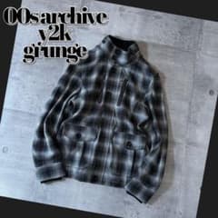 ジャケット・アウター 00s archive ombre check far jacket y2k 00s ombre check cotton jacket y2k ドローコード - メルカリ