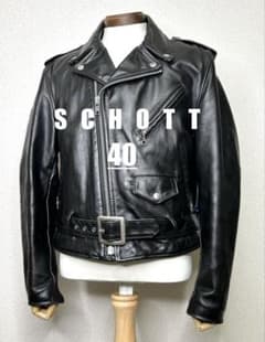 ②schott【40】618 米国製 ☆牛革ジャンninja ハーレーgpz - メルカリ
