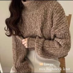 lawgy / mix highneck knit （brown）のサムネイル