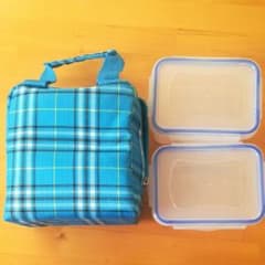 保温保冷お弁当袋、弁当箱2個セットのサムネイル