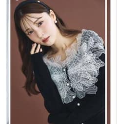 ポローラpolauraフラワーレース装飾 ブラックカーディガン - メルカリ