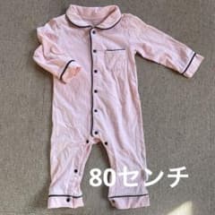 女の子　長袖ロンパースパジャマ　80センチ　ピンク　薄手のサムネイル