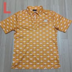 Kappa オレンジ 十字模様 シャツ L半袖　ゴルフウェア　lのサムネイル