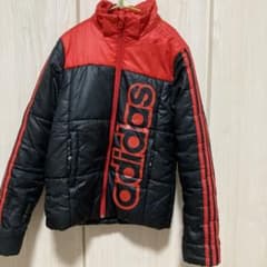 adidas パデッドジャケット 150cm 黒/赤のサムネイル