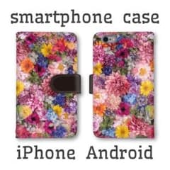 大人可愛い　花柄　スマホケース　カバー　送料込み　オシャレ　花　手帳型ケースのサムネイル