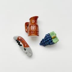 ご確認用　✳︎フェーヴ08✳︎フランスの人々　フェーブ　ミニチュア陶器　フランス フェーヴ ワインの世界 3個 フランス フェーブ ミニチュア陶器 f-4577