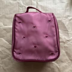 ハート刺繍 メイクポーチ ピンク 収納ケースのサムネイル