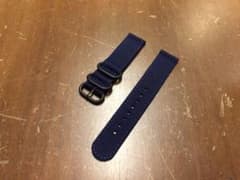新品 時計ベルト ミリタリー NATO タイプ ナイロン 20ミリ幅 紺のサムネイル