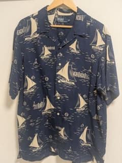 W*O様 ラルフローレン　シルクリネンシャツ　 ヨット柄 XL アロハ W*O様 ラルフローレン シルクリネンシャツ ヨット柄 XL アロハ - メルカリ