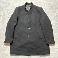 H&M 울 혼합 스탠드 컬러 코트 블랙 XL 비익 원단