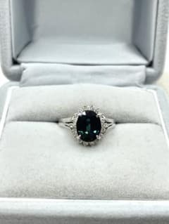 pt850 ジュエリーマキ　サファイア　ダイヤモンド　リング 14号2.51ct