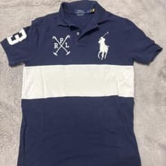 POLO RALPH LAUREN ポロシャツ ネイビー 白 Sのサムネイル