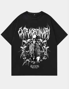 スカルプリント 半袖Tシャツ ブラックのサムネイル