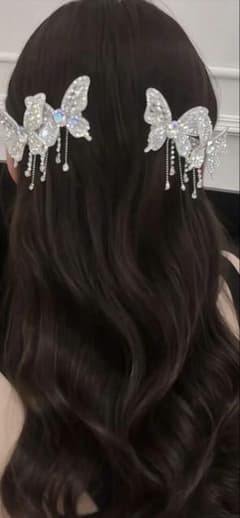 バタフライモチーフ ヘアアクセサリー シルバーのサムネイル